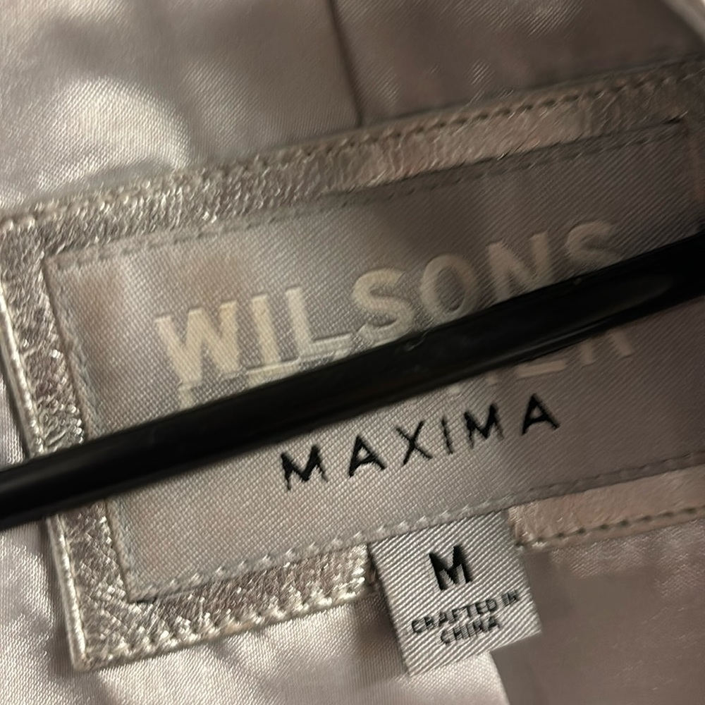Silver leather Wilson, jacket, size medium